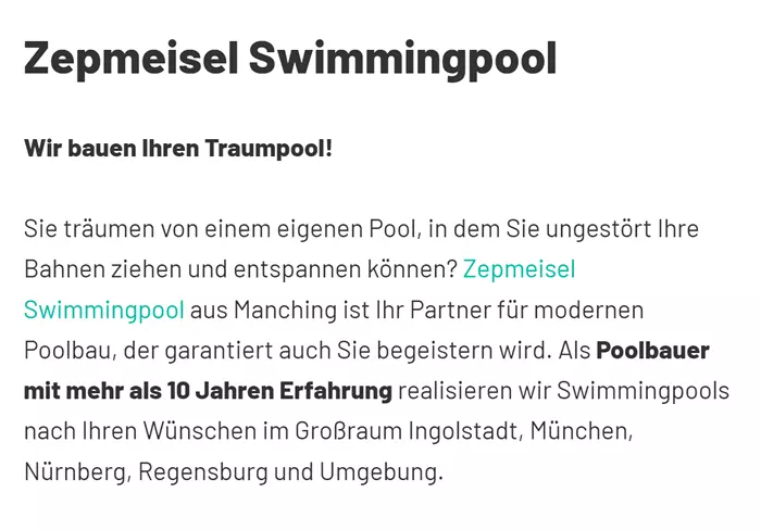 Swimmingpool in  Bayern, Würzburg, Schweinfurt, Passau, Bayreuth, Bamberg und Fürth, Erlangen, Regensburg